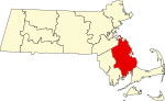 Plymouth County vurgulayarak Eyalet haritası