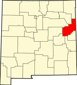 Kaart van Quay County in New Mexico