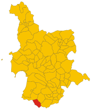 Map of comune of San Nicolò d'Arcidano (province of Oristano, region Sardinia, Italy) - 2016.svg