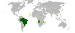 葡萄牙语国家和地区地图