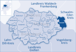 Läget för Neustadt (Hessen) i Landkreis Marburg-Biedenkopf