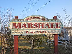 Marshall welcoming sign