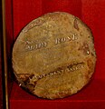 English: A canon ball from the Mary Rose, engraved and sold as a souvenir