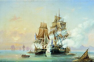 Захват катером «Меркурий» шведского фрегата «Венус» 21 мая 1789 года. 1851