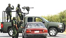 Mexican troops operating at a random checkpoint 2009.jpg