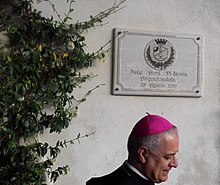 L'Abate di Montecassino, dom Donato Ogliari, all'inaugurazione della targa ricordo del millenario di Acquafondata