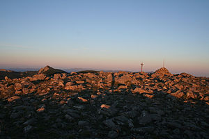 The top of Monte Aiona at sunset