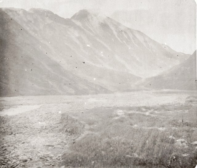 Mountain Zilgi-Khokh and source of the River Terek in 1886