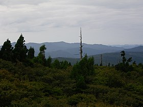 Vista do Monte Jakuchi à distância.