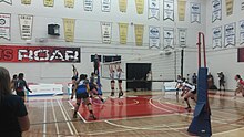 Under-19 female volleyball bronze medal match at Tait Mackenzie Centre, Toronto NAIG 2017 19U Female Volleyball.jpg