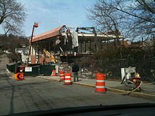 Old building being dismantled NNHS demolition.agr.jpg