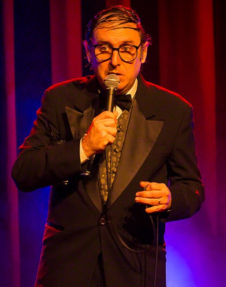 Turkington in character as Neil Hamburger at the Crap Comedy Festival, Oslo, in 2016