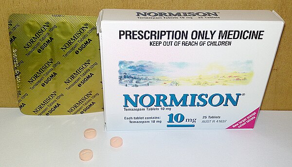 Normison (temazepam) is a benzodiazepine commonly prescribed for insomnia and other sleep disorders.[47]