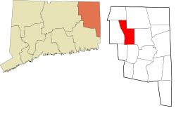 Eastford's location within the Northeastern Connecticut Planning Region and the state of Connecticut