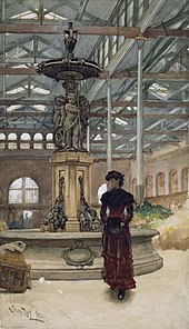 Old Market Hall and Fountain, Birmingham (1880) by Walter Langley Old Market Hall and Fountain, Birmingham - Walter Langley - 1880.jpg