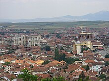 Gjakova Overview of the town of Dakovica, Kosovo in 2006.jpg