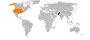 Location map for Pakistan and the United States.