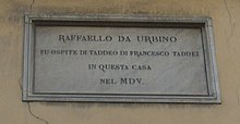 Palazzo Tolomei-Biffi, esterno targa raffaello sanzio.jpg