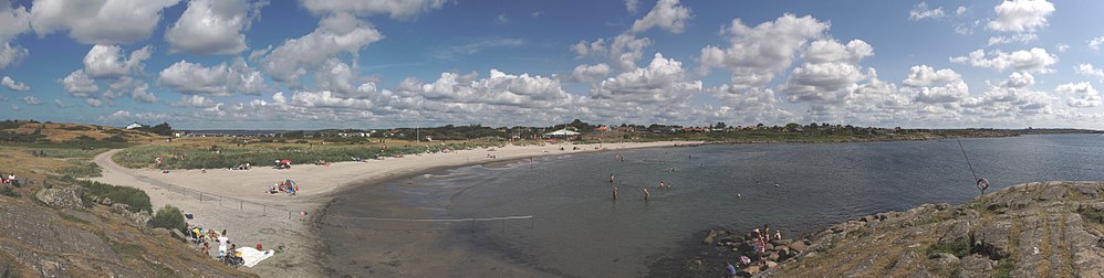 Panorama över femte vik på Getterön från väster.