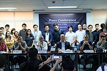 Press conference announcing the establishment of the Philippine Space Agency. Philippine Space Agency establishment PC.jpg