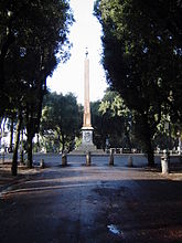 The Hadrianic Obelisco del Pincio, re-erected here in 1822