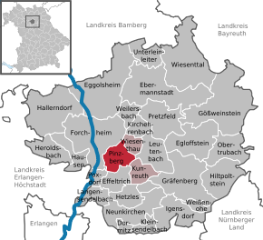 Poziția Pinzberg pe harta districtului Forchheim
