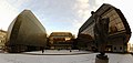 Čeština: Panoramatický pohled na budovy Laterny Magiky od Zítkovy budovy Národního divadla, Praha English: Panoramic view of Laterna Magika buildings seen from the side of old czech National Theatre building close to Vltava Riverbank, Prague, CZ