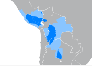 Aire de diffusion du quechua méridional.