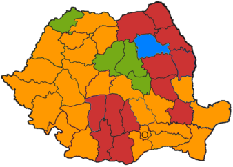 Map of the Romanian counties based on the winning party

.mw-parser-output .legend{page-break-inside:avoid;break-inside:avoid-column}.mw-parser-output .legend-color{display:inline-block;min-width:1.25em;height:1.25em;line-height:1.25;margin:1px 0;text-align:center;border:1px solid black;background-color:transparent;color:black}.mw-parser-output .legend-text{}
Democratic Party
Social Democratic Party
Democratic Alliance of Hungarians in Romania
Liberal Democratic Party Romania european elections 2007.png