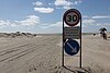 Entrance with speed limit sign to beach on Rømø