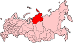 Map showing Taymyria in Russia