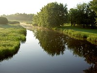 Schwarze Elster (links) und Hirtenwiese in den Arnsdorfer Bergen