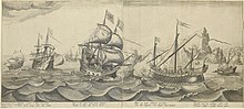 Battle of Sesimbra Bay, 1602. Amongst the English ships were Monson with Garland, and Leveson with Warspite Sesimbra.1602.jpg