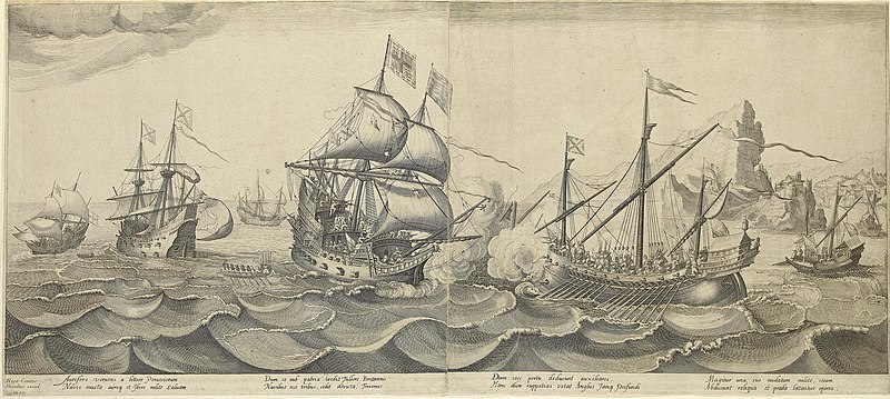 Battle of Sesimbra Bay 1602 by Hendrick Cornelisz Vroom Sesimbra.1602.jpg