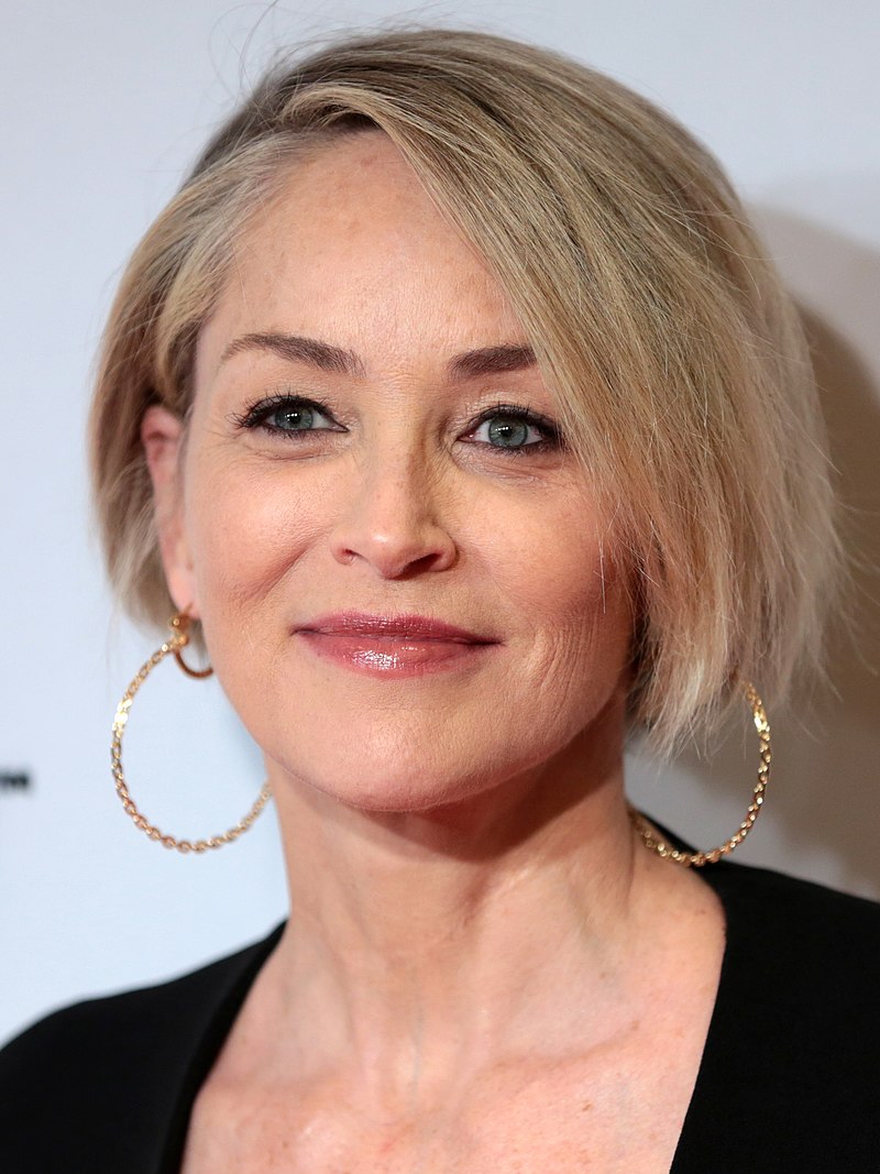 Sharon Stone | Hair just up from her shoulders and long and straight