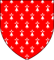 Gules ermined argent