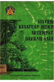 Sistem Kesatuan Hidup Setempat Daerah Bali