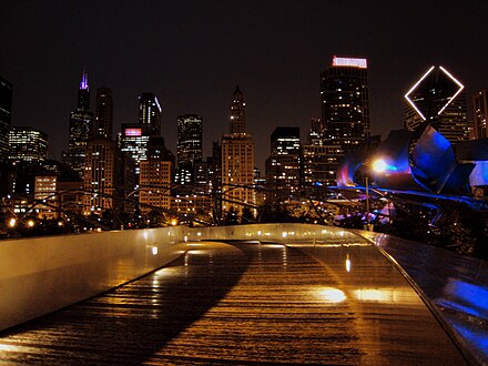 Chicago's skyline viewed from Millennium Park