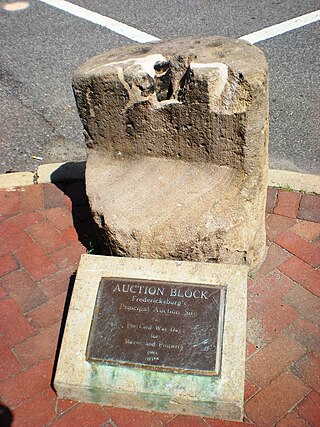 <span class="mw-page-title-main">Slave Auction Block, Fredericksburg</span> Stone used for slave auctions