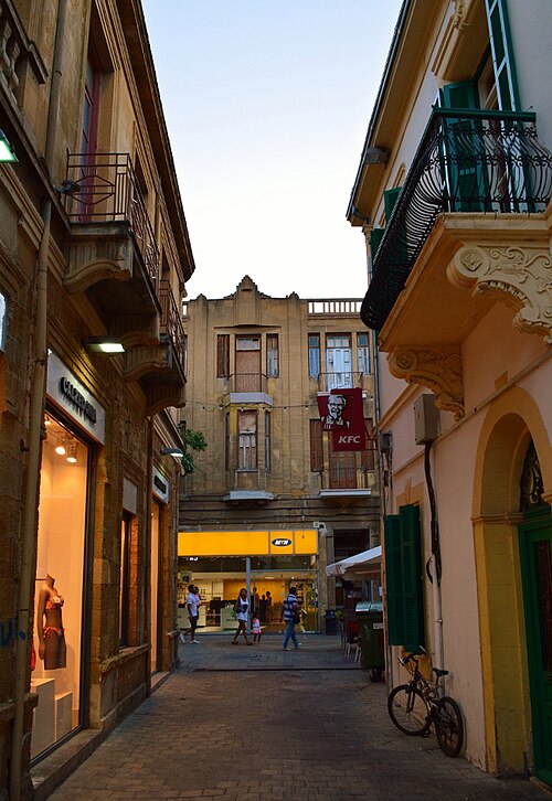 Image: Socratous Street old Nicosia view towards Ledra Street Republic of Cyprus