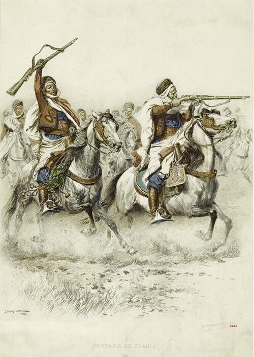 Algerian spahis of the Army of Africa 1886