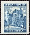 Stamp in the same drawing from 1942, but with in changed color and nominal value (other stamp)