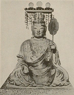 Statue représentant Shōtoku Taishi, 1515, temple Tachibana-dera (en), Asuka, préfecture de Nara, répertorié Bien culturel important du Japon.