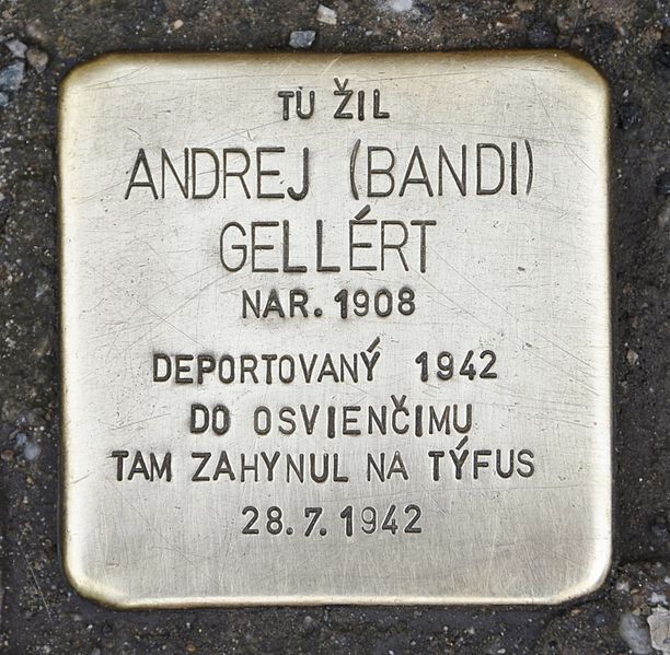 File:Stolperstein für Andrej Gellért.JPG