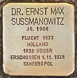 Stumbling block for Dr.  Ernst Max Sussmanowitz (Heidelberg) .jpg