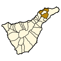 Localisation de San Cristóbal de La Lagunadans l'île de Tenerife.