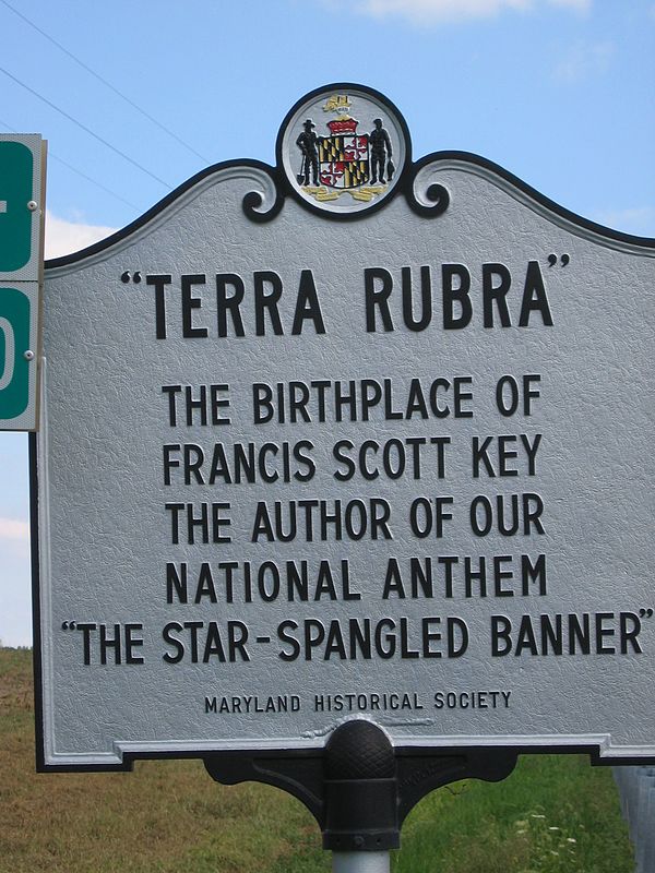 Maryland Historical Society plaque marking Key's birthplace