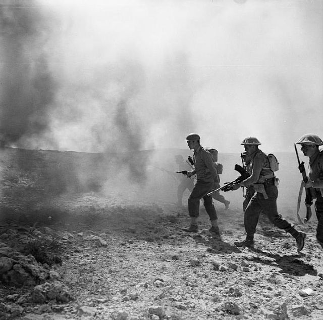 Men of the Green Howards storming Point 85 during the battle.