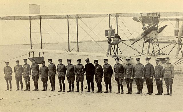 Crews of the NC-4, NC-3 and NC-1 immediately before the departure of the first transatlantic flight