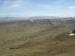 Utsikt över Þorgrímsstaðadalur och Katadalur från Geitafell.